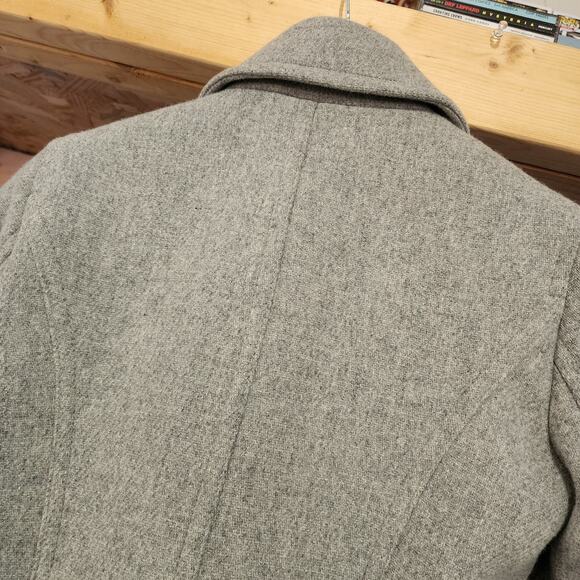 J.Crew Wool Blend Double-Breasted Coat Sz 2 – Gray Long Winter Jacket w/ Belt - Picture 8 of 11